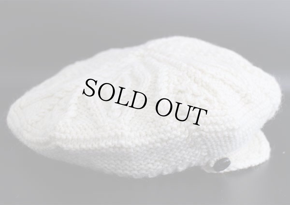 画像3: ビンテージ Tara ハンドメイド ケーブル編み ウールニット キャスケット ナチュラル★フィッシャーマン (3)