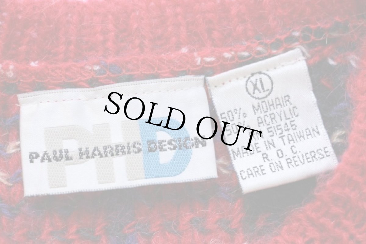 画像4: 80s PAUL HARRIS DESIGN タータンチェック モヘヤ ニット カーディガン XL (4)