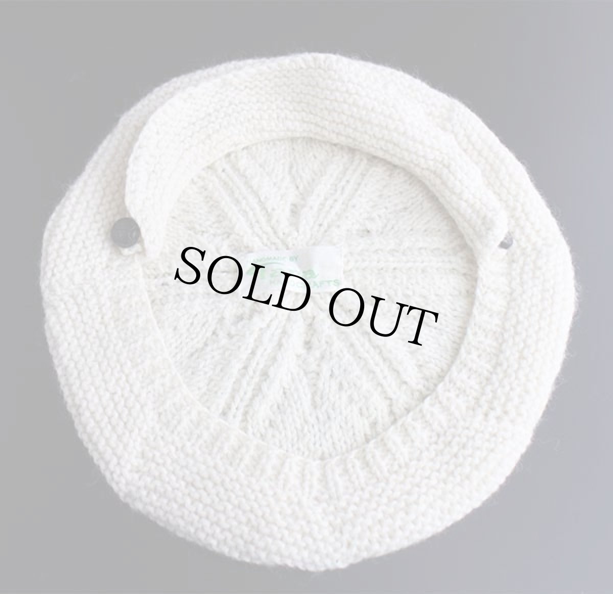 画像5: ビンテージ Tara ハンドメイド ケーブル編み ウールニット キャスケット ナチュラル★フィッシャーマン (5)