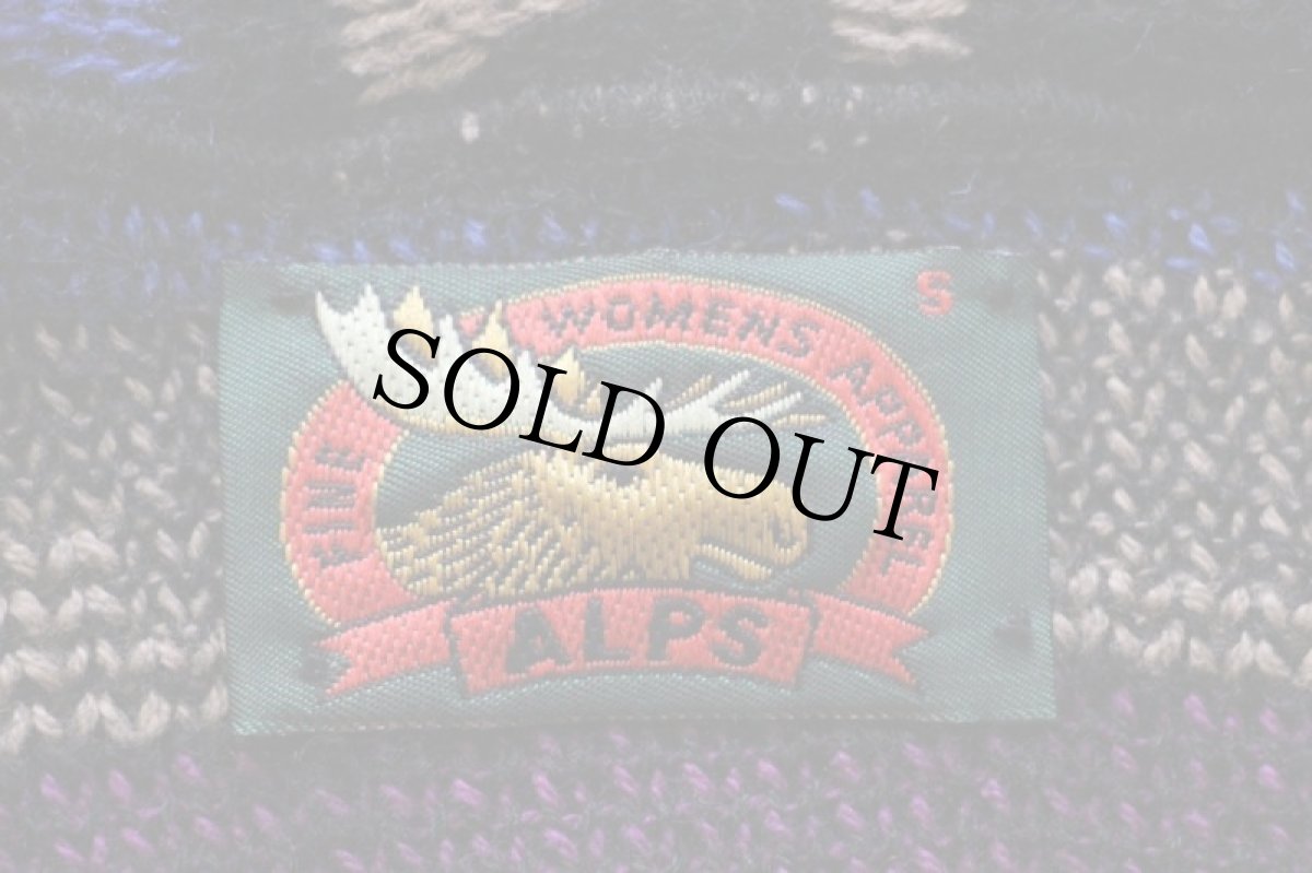 画像4: 90s USA製 ALPS ネイティブ柄 ショールカラー ウールニット カーディガン (4)