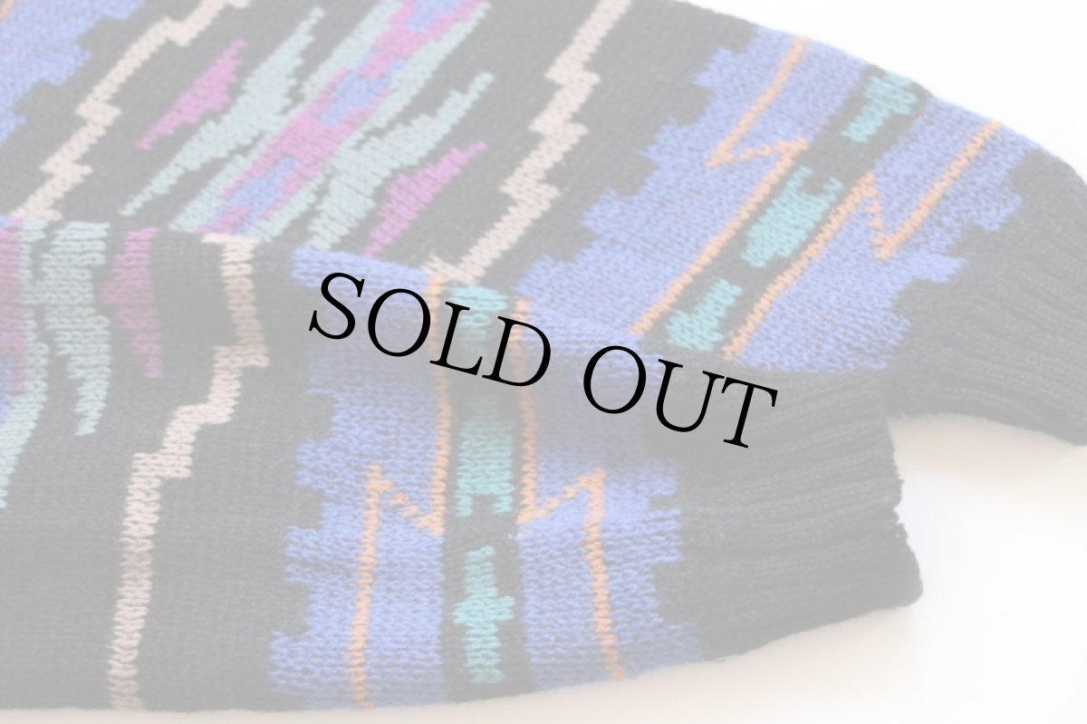 画像6: 90s USA製 ALPS ネイティブ柄 ショールカラー ウールニット カーディガン (6)