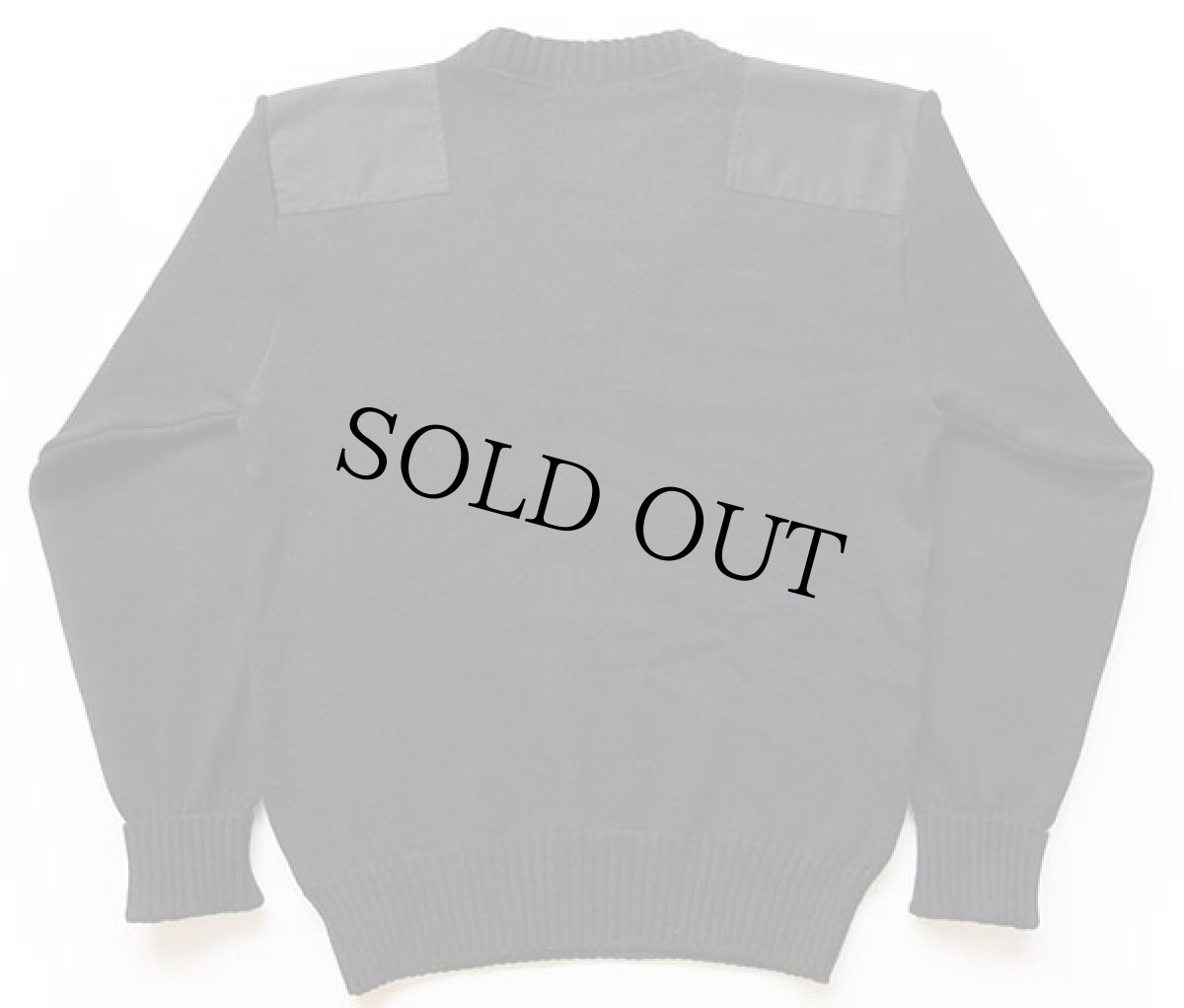 画像2: 英国製 Citadel Vネック アクリルニット コマンドセーター 黒 L (2)