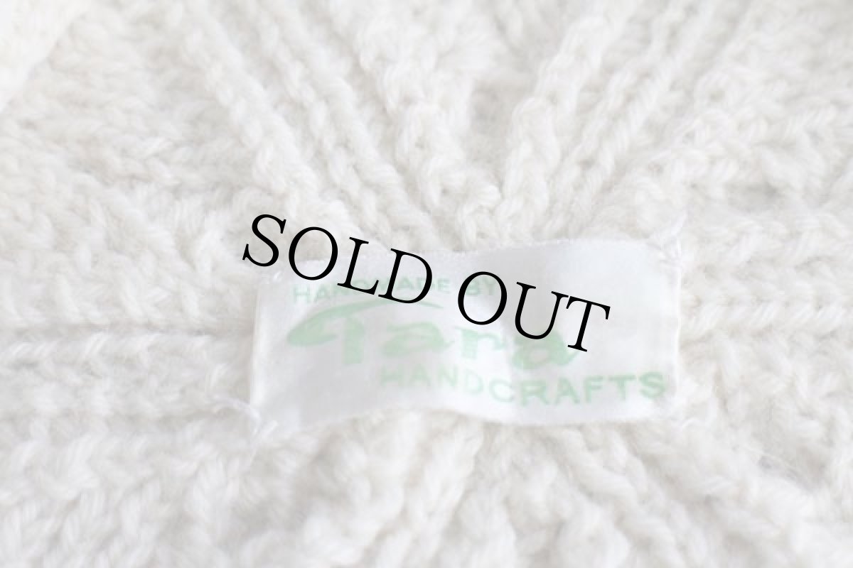 画像6: ビンテージ Tara ハンドメイド ケーブル編み ウールニット キャスケット ナチュラル★フィッシャーマン (6)