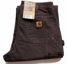 画像1: 未使用★メキシコ製 carharttカーハート ダック地 ダブルニー ペインターパンツ 焦げ茶 w32 L30 (1)