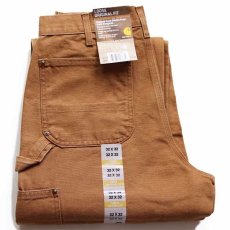 画像1: 未使用★メキシコ製 carharttカーハート ダック地 ダブルニー ペインターパンツ 茶 w32 L32 (1)