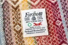 画像3: USA製 Faribo 織り柄 ウール ブランケット レインボー★ひざ掛け (3)