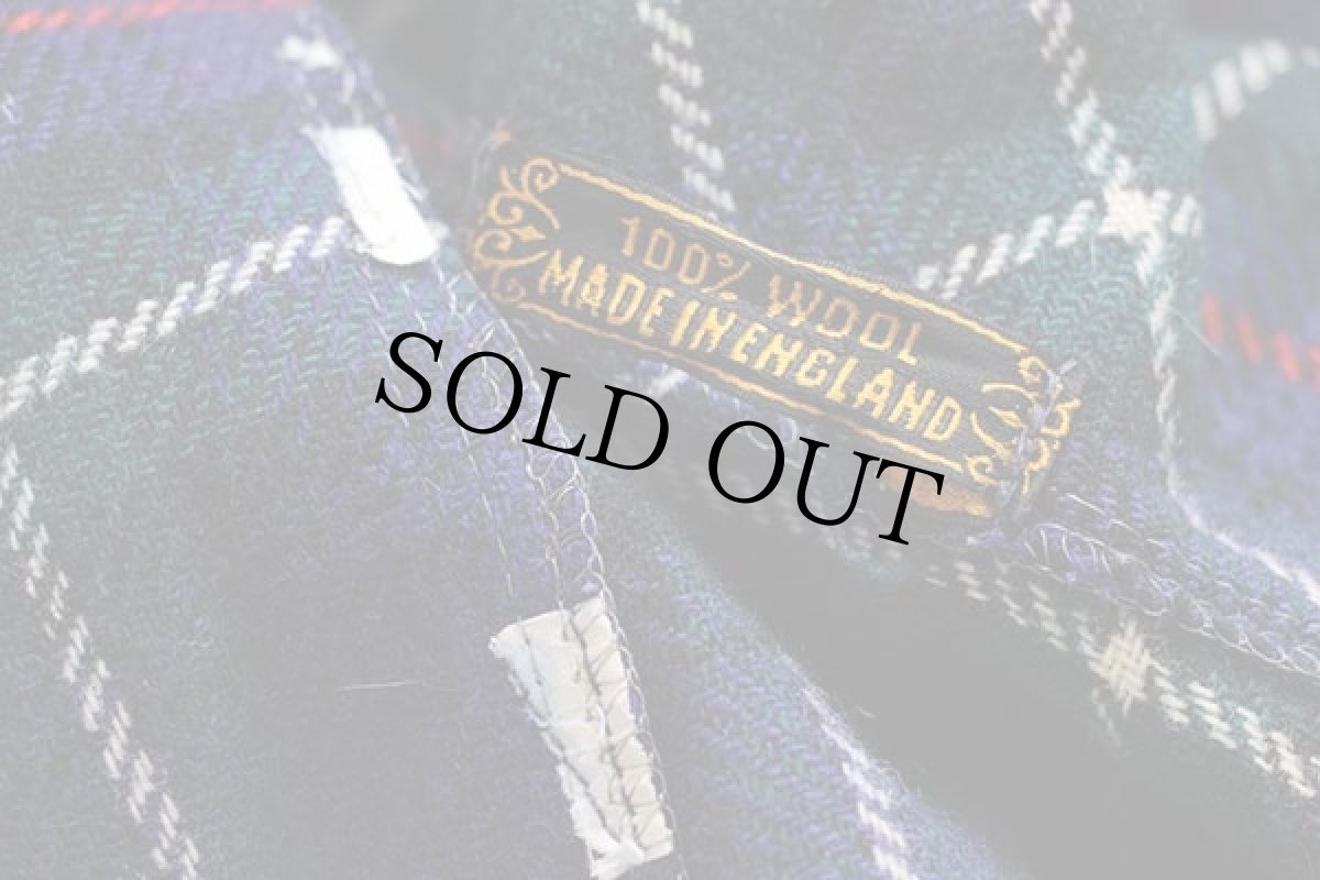 画像5: 60s 英国製 タータンチェック ショールカラー ウールガウン (5)