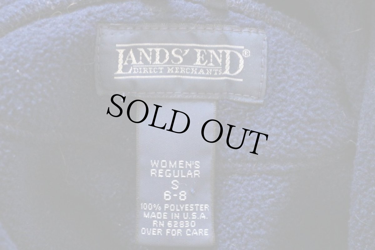 画像4: 90s USA製 LANDS'ENDランズエンド POLARTEC フリースパーカー 紺 (4)