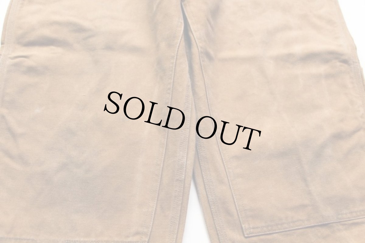 画像7: 90s USA製 carharttカーハート ダック地 ダブルニー ペインターパンツ 茶 w44 L28 (7)