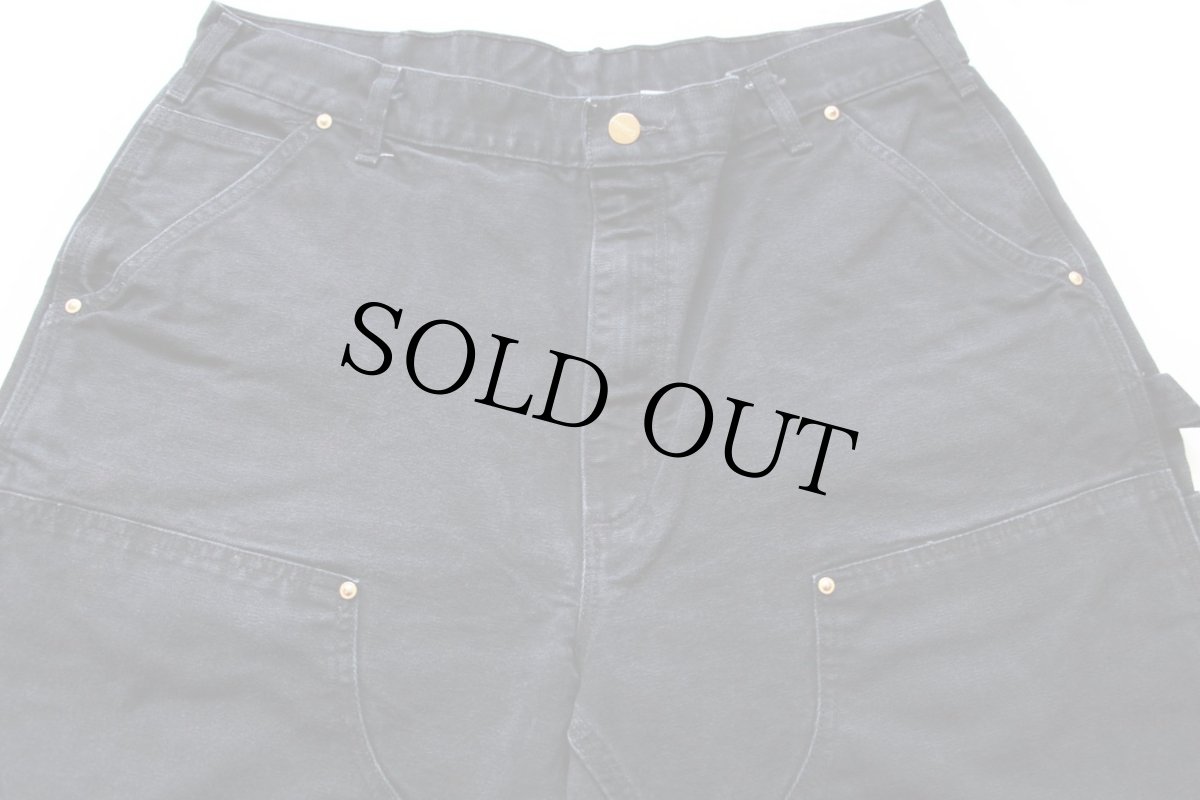 画像4: USA製 carharttカーハート ダブルニー ダック地 ペインターパンツ 黒 w38 L30 (4)