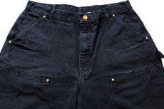 画像4: USA製 carharttカーハート ダブルニー ダック地 ペインターパンツ 黒 w38 L30 (4)