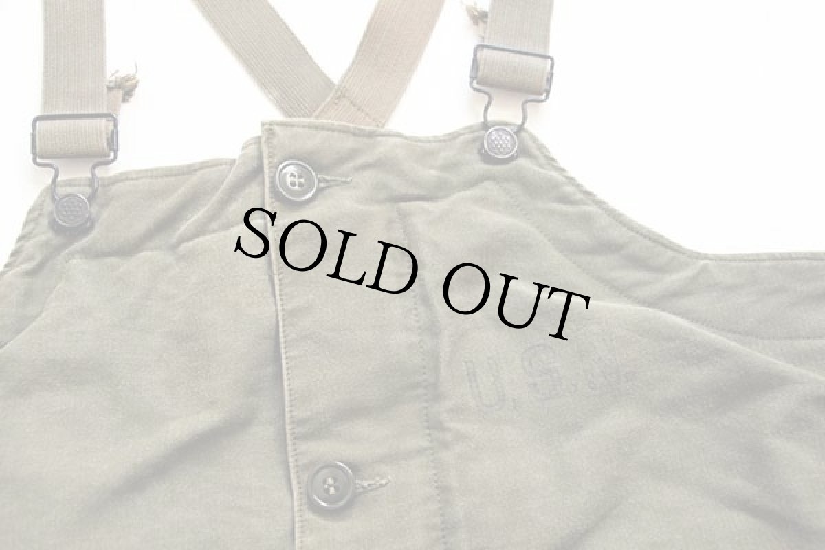 画像4: 40s 米軍 U.S.NAVY N-1 デッキパンツ オリーブドラブ M★オーバーオール (4)