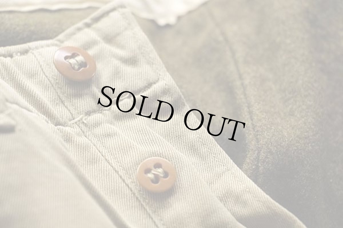 画像7: 40s 米軍 U.S.ARMY ウールライナー ダブルステッチ コットン チノパン カーキ w34 L30 (7)