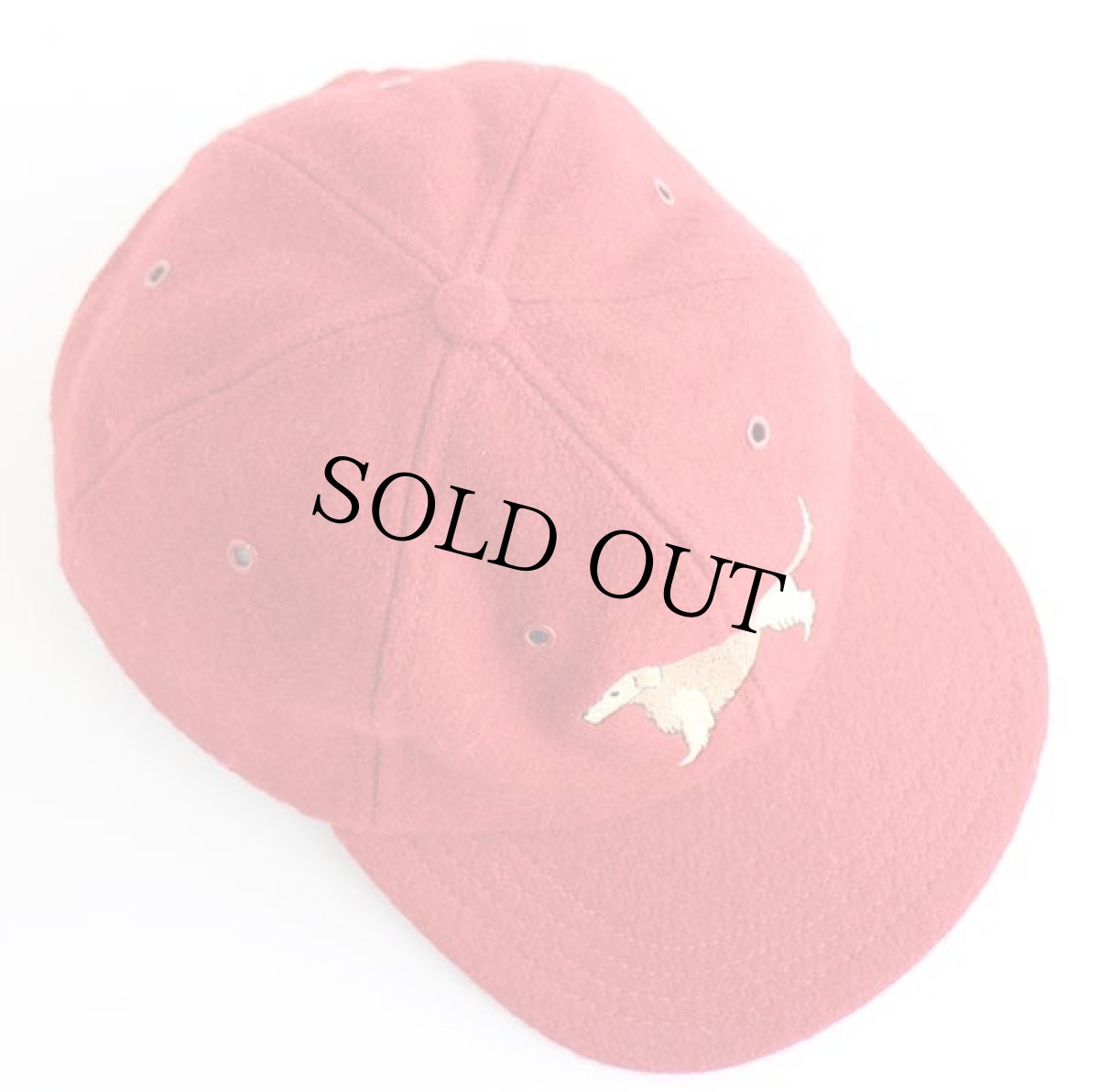 画像3: 90s USA製 UNKNOWN ゴールデンレトリバー 刺繍 メルトン ウールキャップ 赤 (3)