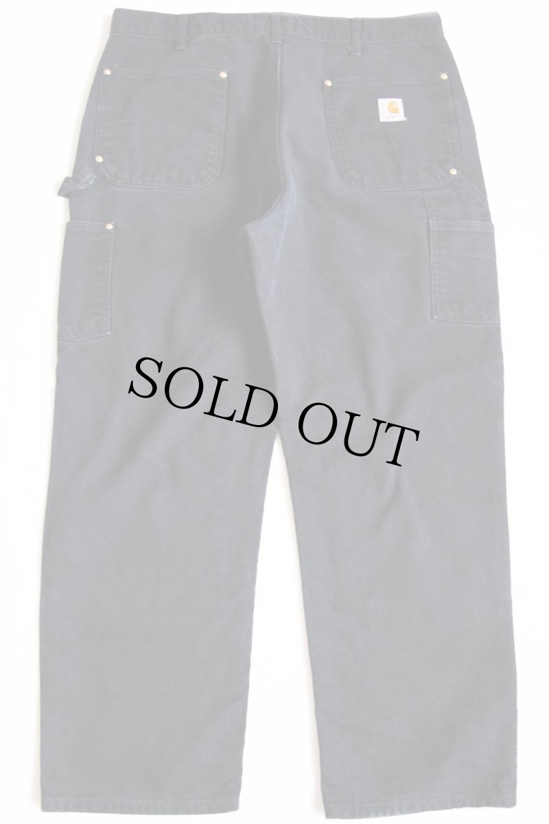 画像3: USA製 carharttカーハート ダブルニー ダック地 ペインターパンツ 黒 w38 L30 (3)