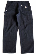 画像3: USA製 carharttカーハート ダブルニー ダック地 ペインターパンツ 黒 w38 L30 (3)