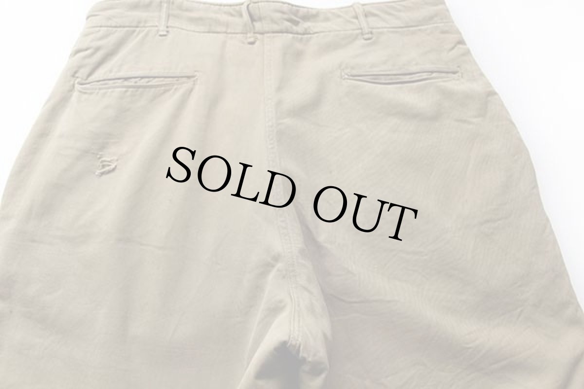 画像5: 40s 米軍 U.S.ARMY ウールライナー ダブルステッチ コットン チノパン カーキ w34 L30 (5)