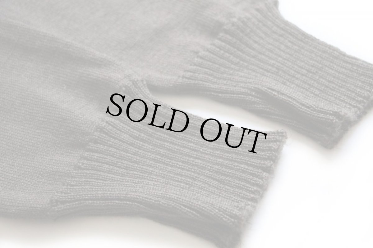 画像6: 70s 米軍 U.S.ARMY 5ボタン ハイネック ウールニット セーター オリーブドラブ (6)