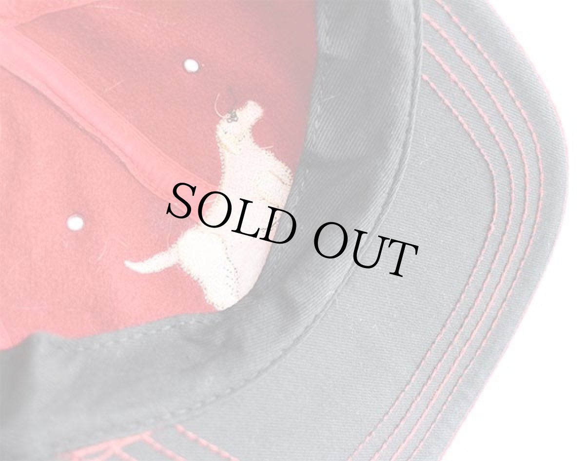 画像5: 90s USA製 UNKNOWN ゴールデンレトリバー 刺繍 メルトン ウールキャップ 赤 (5)