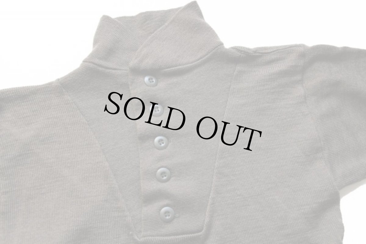 画像3: 70s 米軍 U.S.ARMY 5ボタン ハイネック ウールニット セーター オリーブドラブ (3)