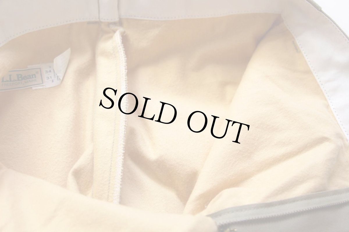 画像7: デッドストック★80s USA製 L.L.Bean コットンライナー チノパン カーキ w34 L31 (7)