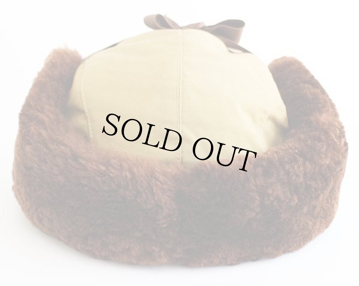 画像3: 80s USA製 L.L.Bean キルティングライナー ムートン 耳当て付き ナイロンキャップ カーキ M (3)