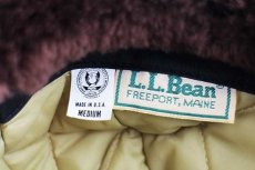 画像6: 80s USA製 L.L.Bean キルティングライナー ムートン 耳当て付き ナイロンキャップ カーキ M (6)