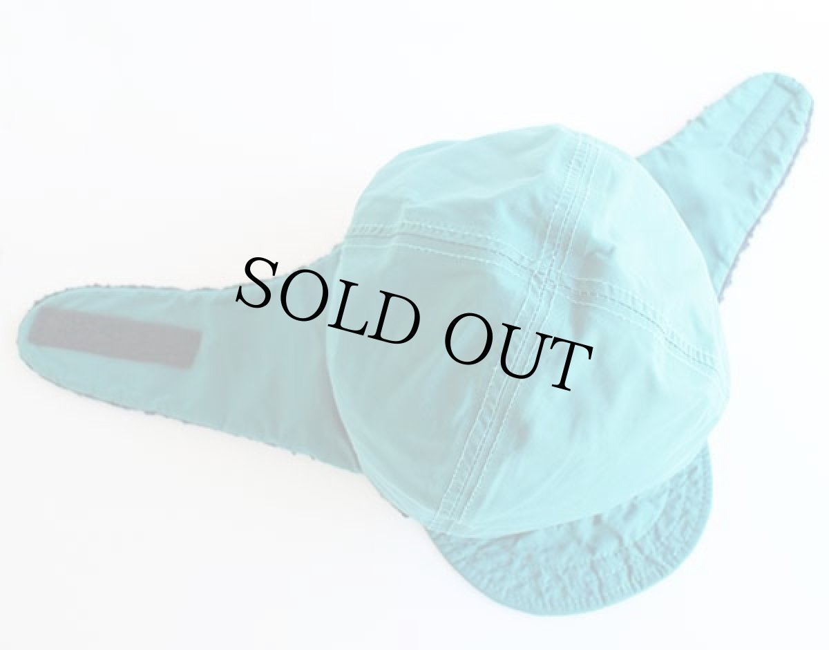 画像4: 90s USA製 Columbiaコロンビア パイル フリースライナー 耳当て付き ナイロンキャップ エメラルドグリーン XXL (4)