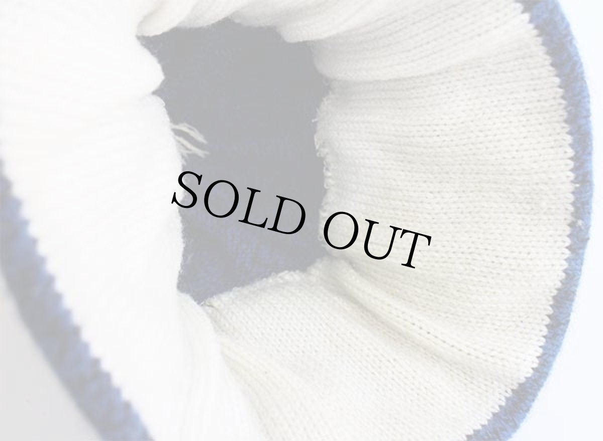 画像5: 80s USA製 L.L.Bean ハスキー柄 ウール ニットキャップ 霜降り青 キッズ (5)