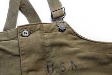 画像4: 40s 米軍 U.S.NAVY N-1 デッキパンツ オリーブドラブ S★オーバーオール (4)