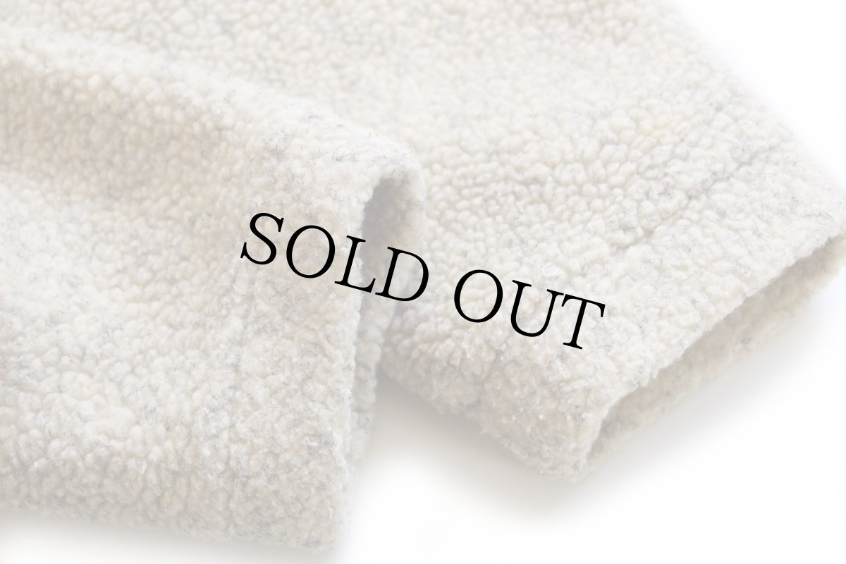 画像6: 90s Christopher&Banks ジグザグ柄 ニット 切り替え パイル フリースジャケット ベージュ L (6)