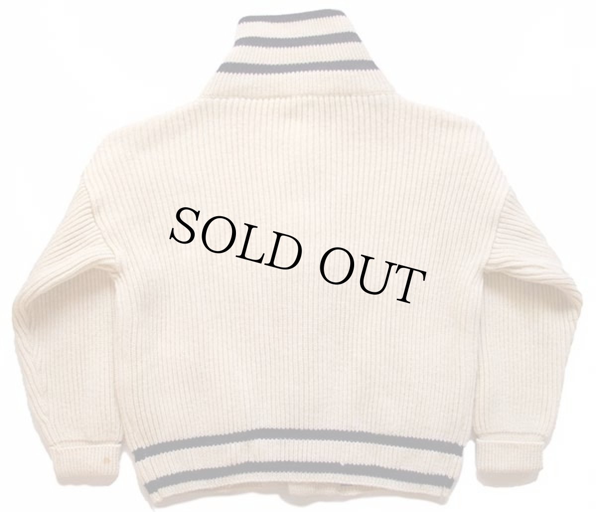 画像2: 英国製 Dulyn Knitwear ウールニット カーディガン ナチュラル×ネイビー M (2)