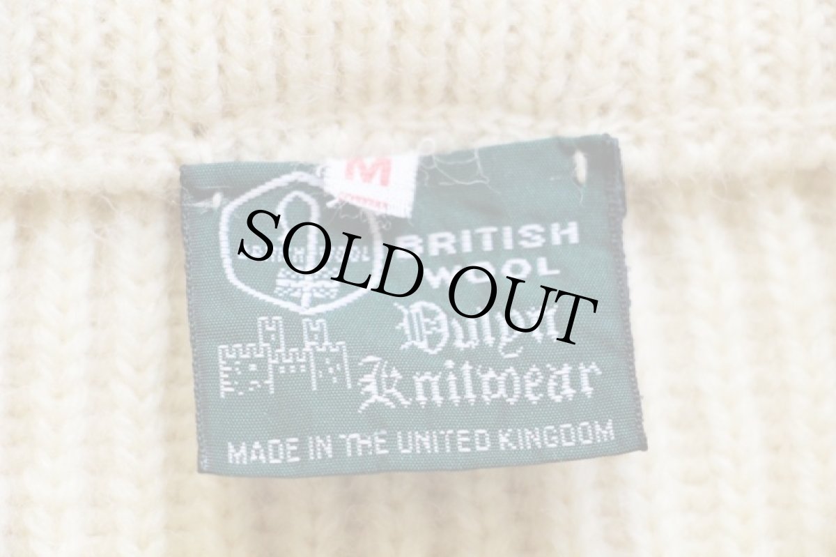 画像4: 英国製 Dulyn Knitwear ウールニット カーディガン ナチュラル×ネイビー M (4)