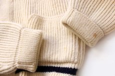 画像6: 英国製 Dulyn Knitwear ウールニット カーディガン ナチュラル×ネイビー M (6)