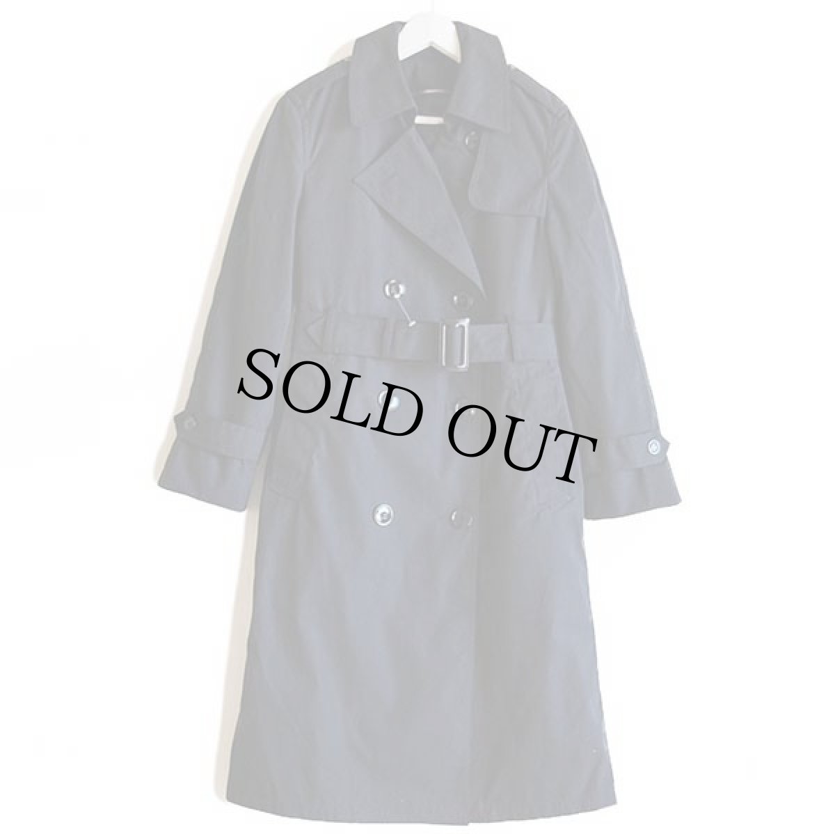 画像2: デッドストック★00s 米軍 U.S.ARMY キルティングライナー付き オールウェザー トレンチコート 黒 6S★レインコート (2)