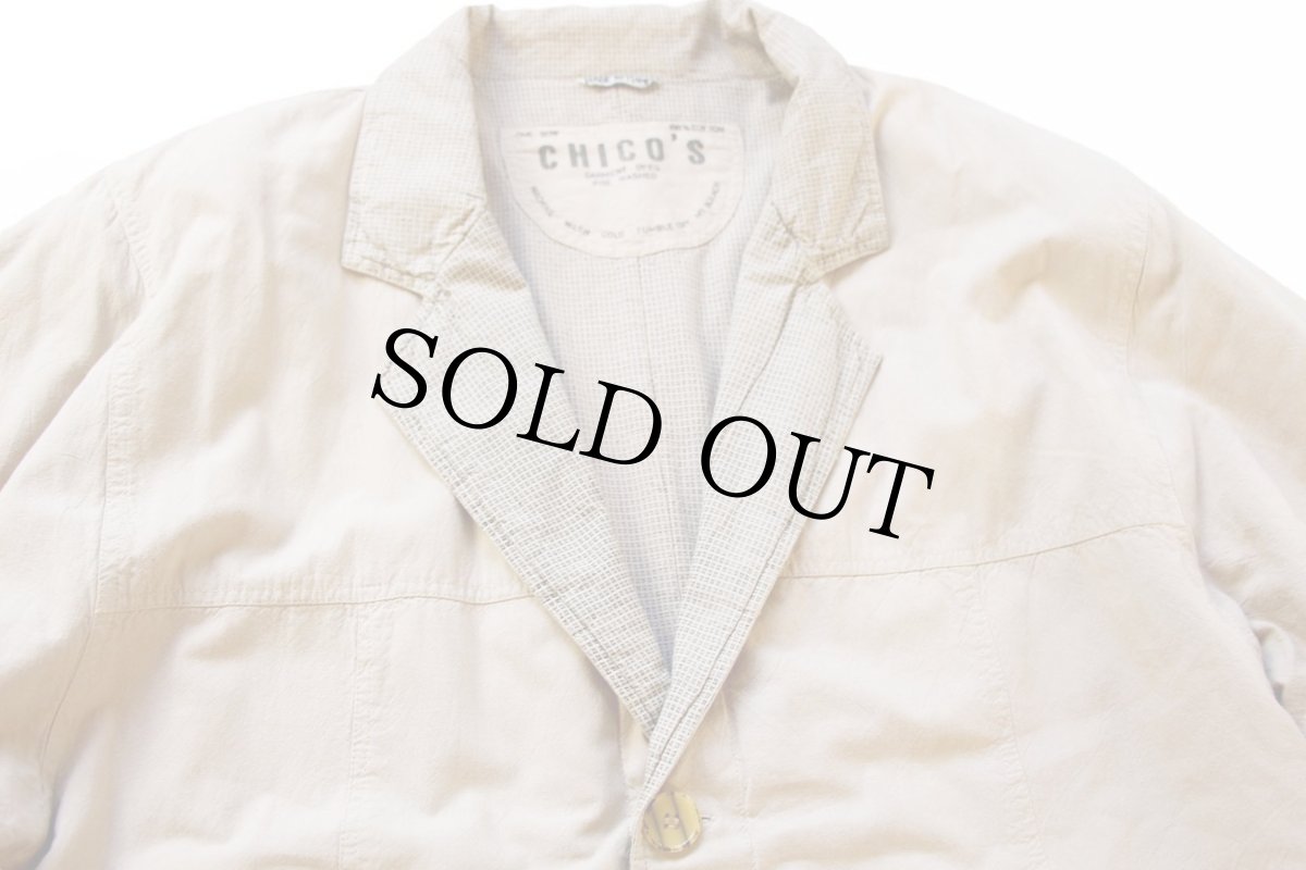 画像4: 90s CHICO'S 中綿入り ロング コットンコート 後染め ベージュ (4)