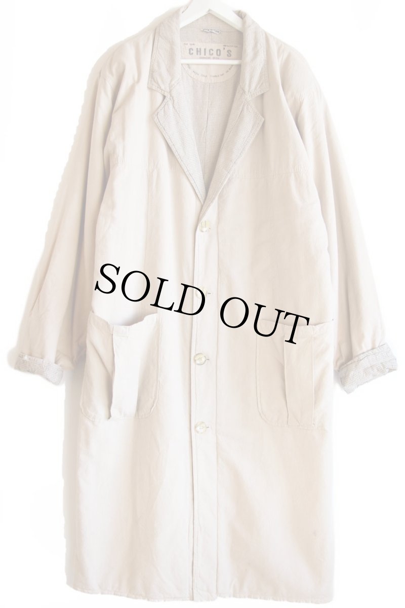 画像2: 90s CHICO'S 中綿入り ロング コットンコート 後染め ベージュ (2)