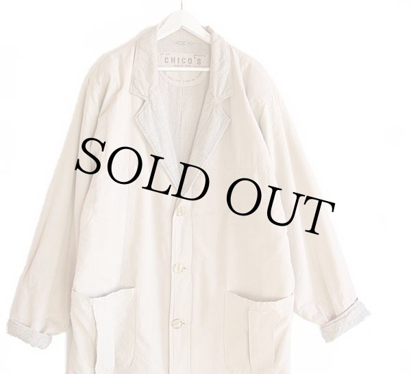 90s CHICO'S 中綿入り ロング コットンコート 後染め ベージュ