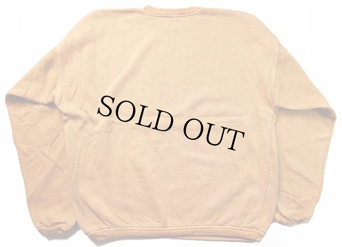 画像2: 90s BABE RUTHベーブルース 針抜きリブ スウェット 後染め オレンジ (2)