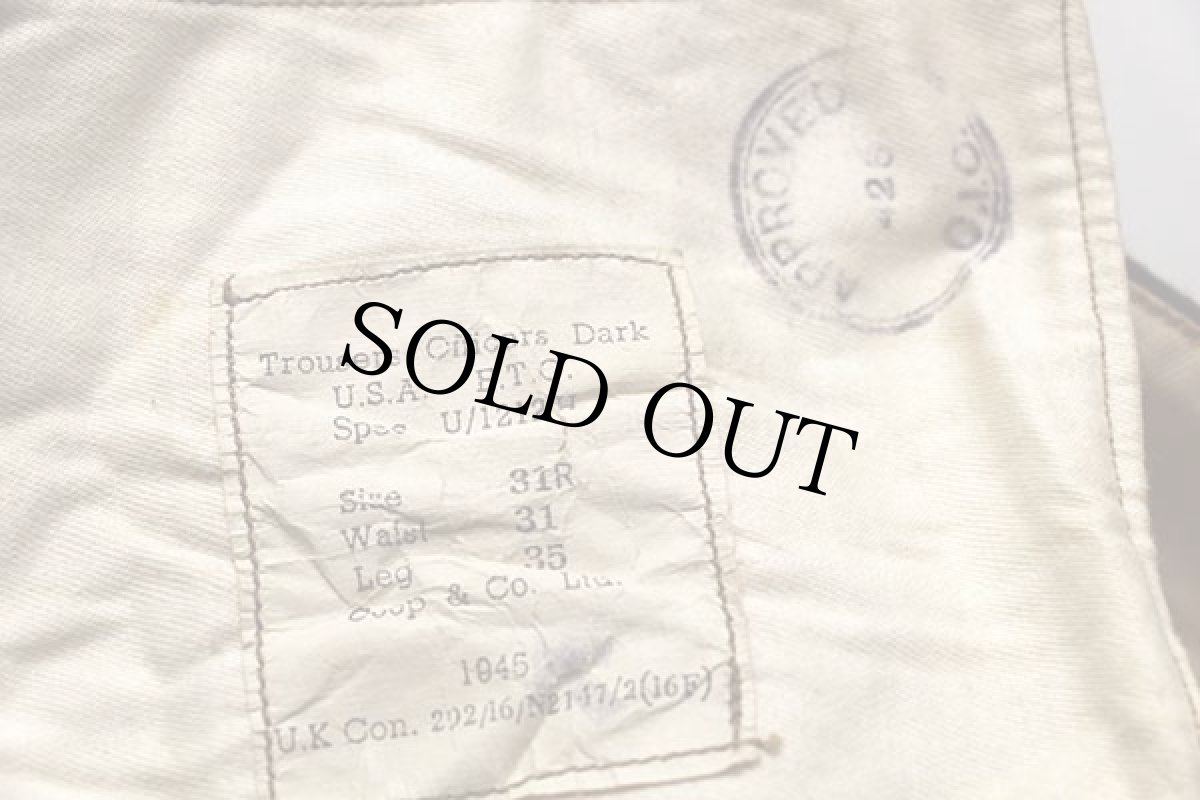 画像6: 40s 米軍 U.S.ARMY オフィサー ウール トラウザーズ オリーブドラブ 31R (6)