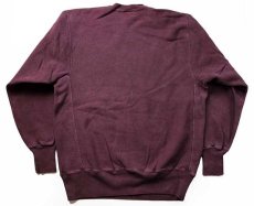 画像2: デッドストック★90s USA製 Leeリー BABE RUTHベーブルース リバースウィーブ スウェット 後染め 小豆色 L (2)