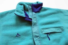 画像3: 80s カナダ製 patagoniaパタゴニア 刺繍入り ハーフジップ プルオーバー フリースジャケット 水色 M (3)