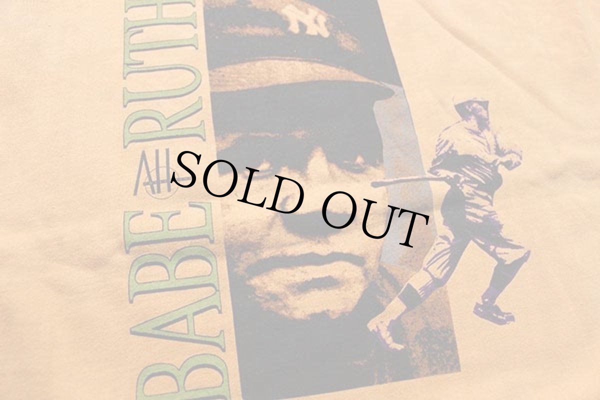 画像3: 90s BABE RUTHベーブルース 針抜きリブ スウェット 後染め オレンジ (3)