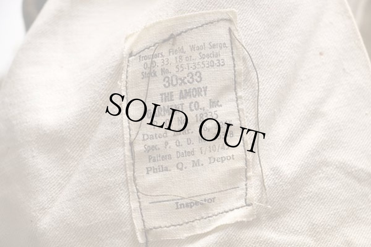 画像6: 40s 米軍 U.S.ARMY M-45 フィールド ウール トラウザーズ オリーブドラブ w30 (6)