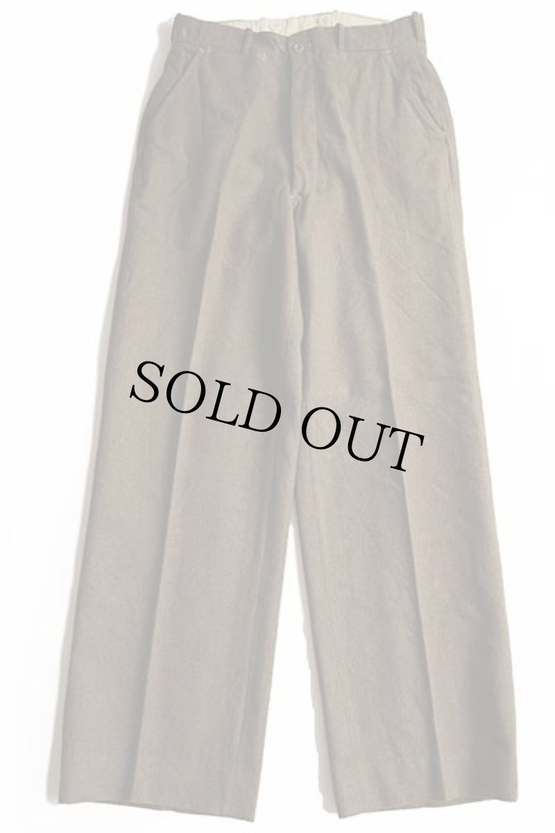 画像2: 40s 米軍 U.S.ARMY オフィサー ウール トラウザーズ オリーブドラブ 31R (2)