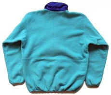 画像2: 80s カナダ製 patagoniaパタゴニア 刺繍入り ハーフジップ プルオーバー フリースジャケット 水色 M (2)