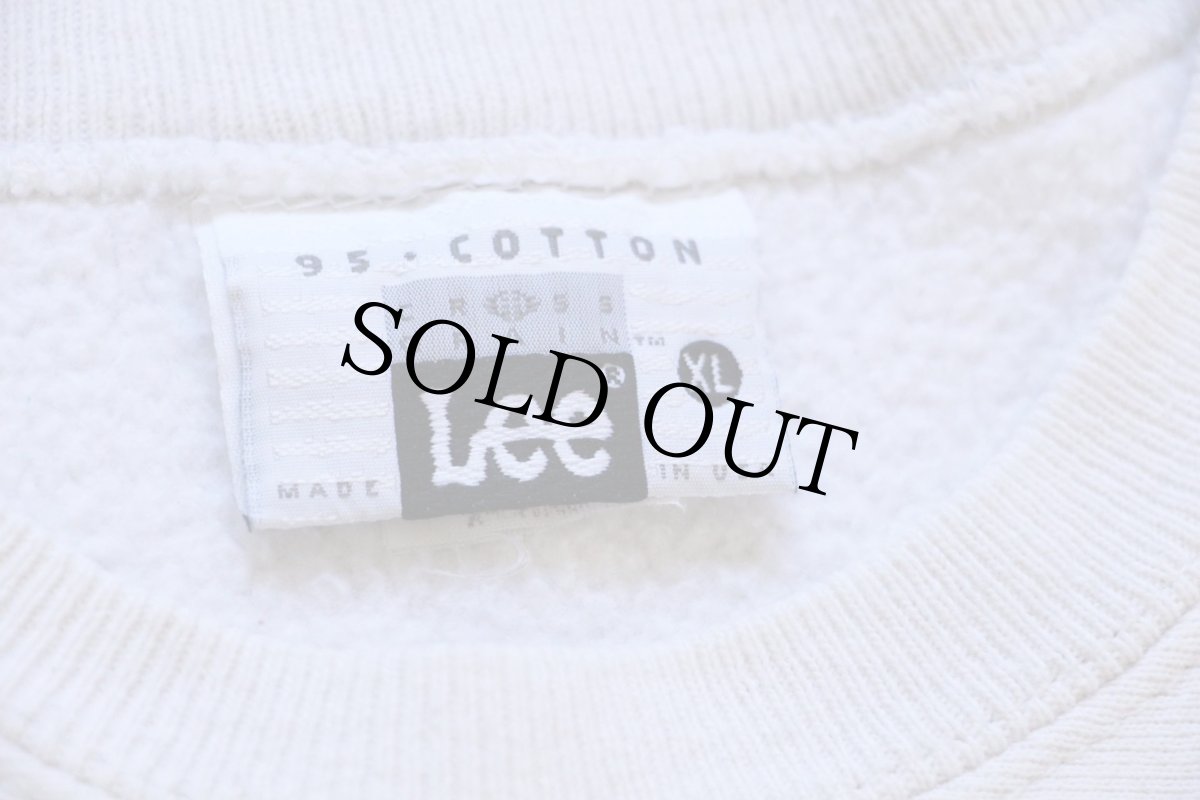 画像3: 90s USA製 Leeリー PINKE KOR 92-93 音符 リバースウィーブ スウェット 生成り XL (3)