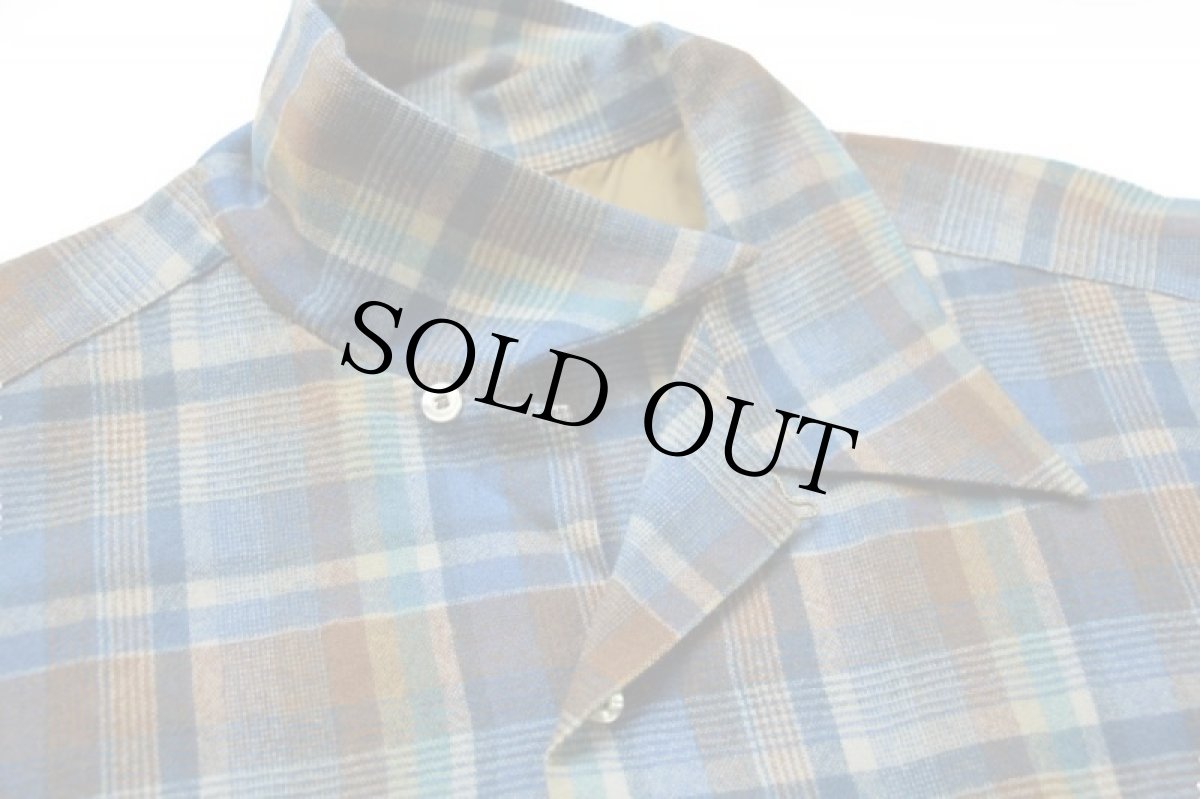 画像3: 70s USA製 PENDLETONペンドルトン タータンチェック ウール オープンカラーシャツ XL (3)