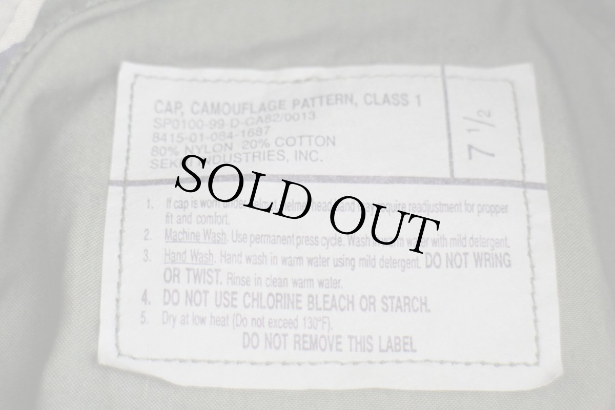 画像6: 90s 米軍 U.S.ARMY ウッドランドカモ 耳当て付き BDU キャップ 7 1/2 (6)