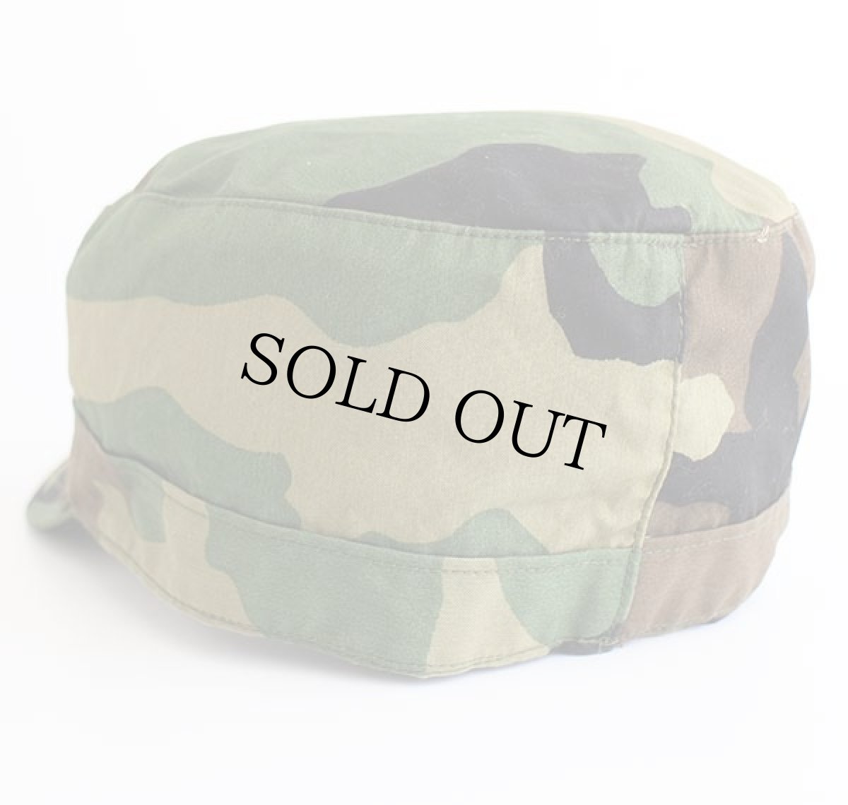 画像2: 90s 米軍 U.S.ARMY ウッドランドカモ 耳当て付き BDU キャップ 7 1/2 (2)